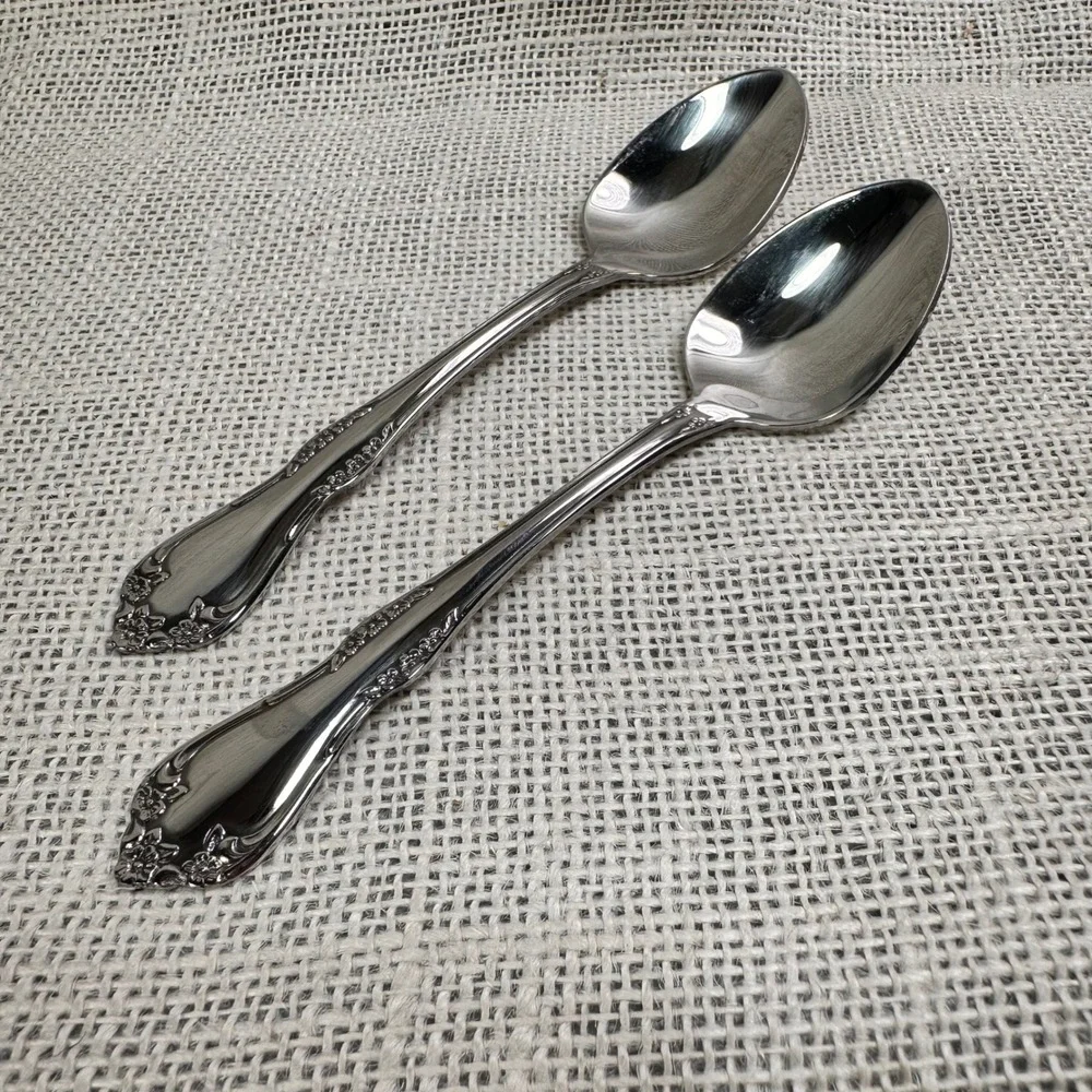 Oneida Mansfield Teaspoons Set of 2 Stainless Steel 6